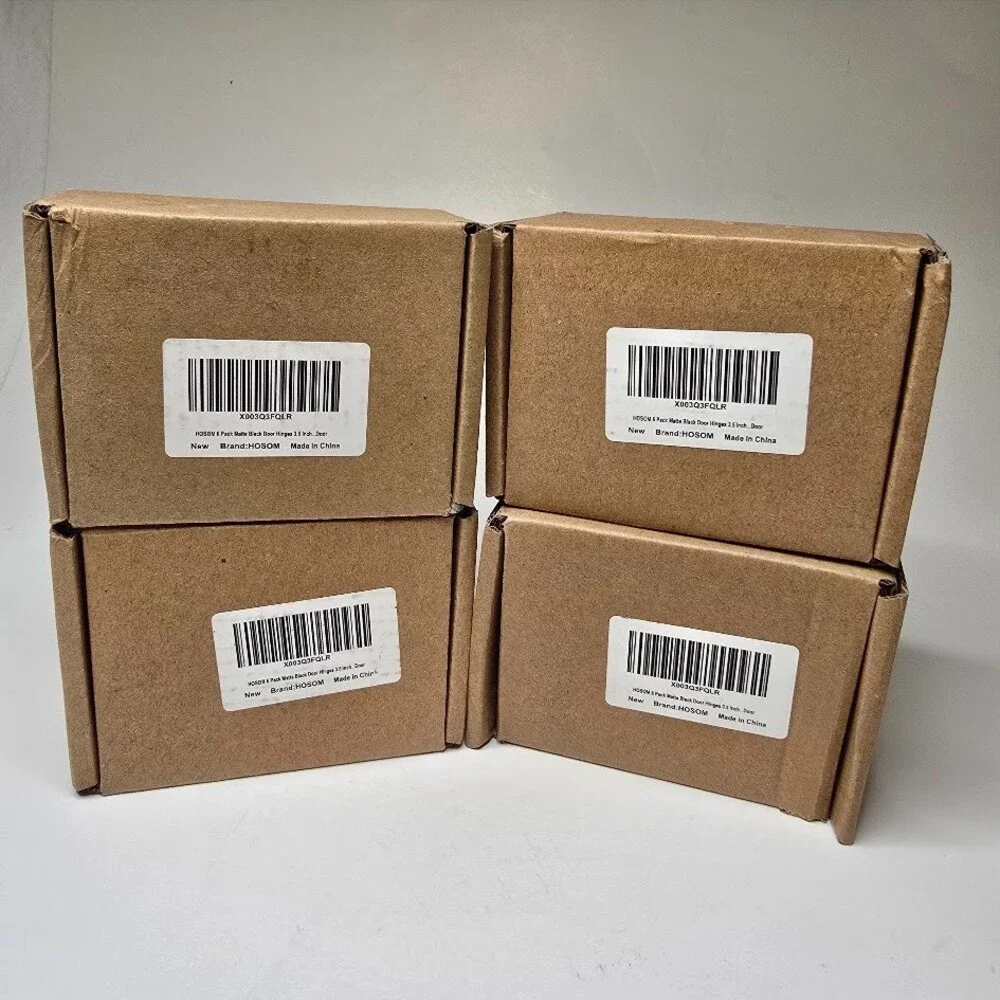 24 Pack Black Door Hinges 3.5 Inch with Square Corner, Matte Black Interior Door